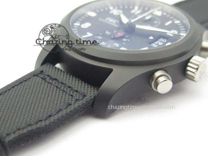 MIROTIME 0412 EasyCare Pilot Chrono IW388001 Real Ceramic ZF 1:1 Best Edition On Black Nylon Strap A 7279
